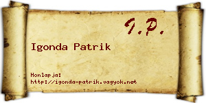 Igonda Patrik névjegykártya