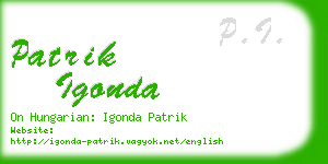 patrik igonda business card